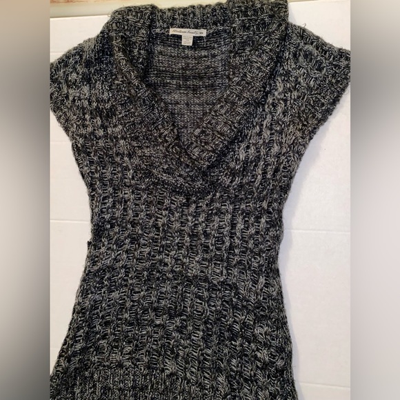 Comfy Mini Sweater Dress - Short Sleeve Long Sweater - Picture 4 of 4